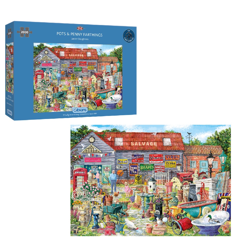 Gibsons - Pots and Penny Farthings - 2000 Piece Jigsaw Puzzle