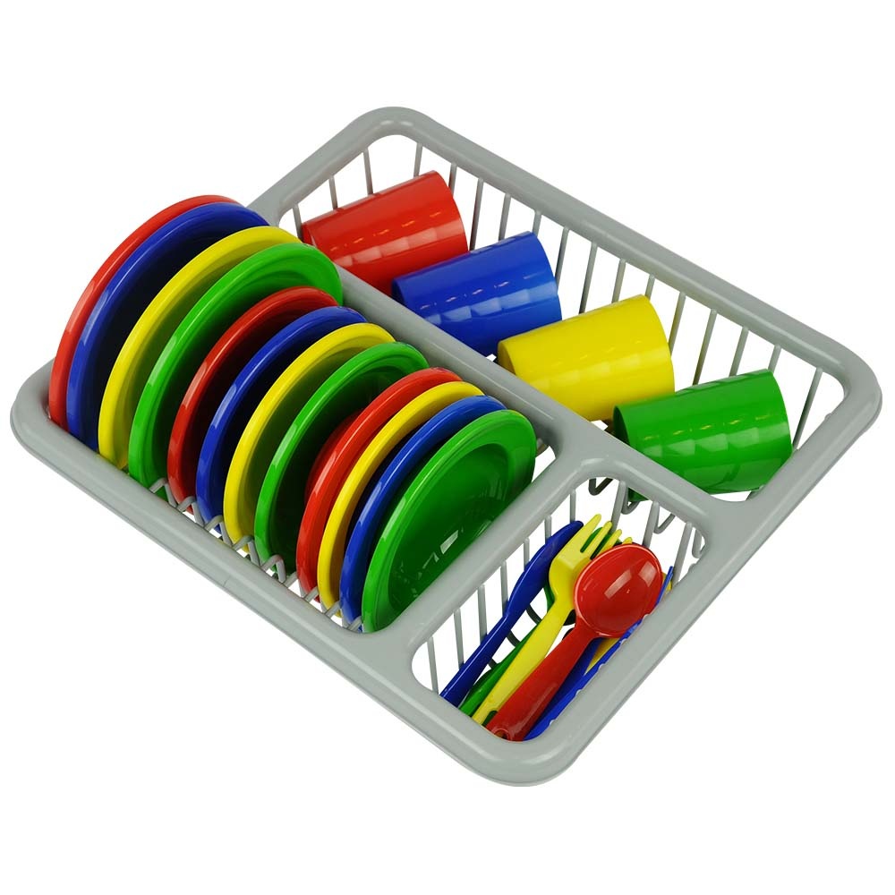 Greenbean - Pretend & Play Dinner Set in Drainer Rack - 29pcs