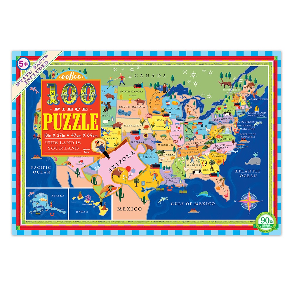 eeBoo - This Land Is Your Land 100 Piece -**