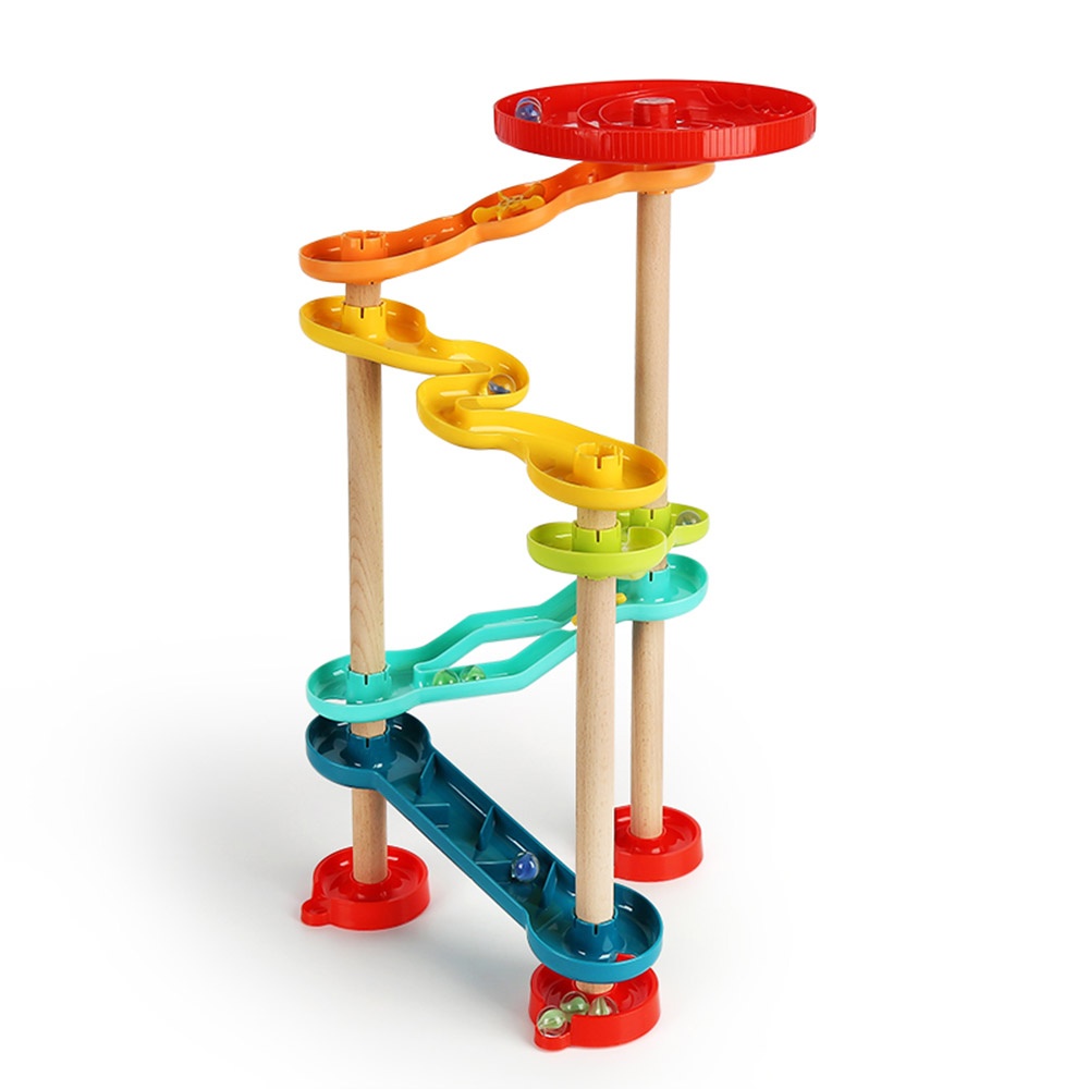TopBright - Marble Run Set - 5-Track STEM Building Toy for Kids Age 3+