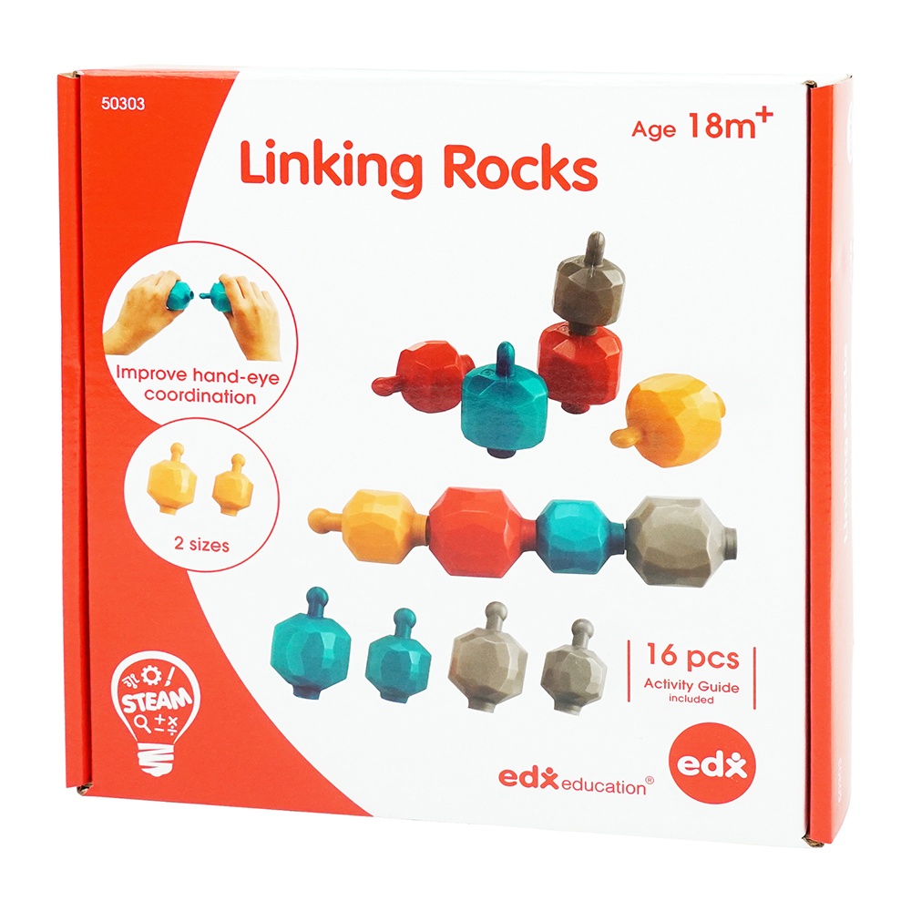 EDX Education - Linking Rocks - 4 Colours & 2 Sizes - Activity Guide - 16pcs