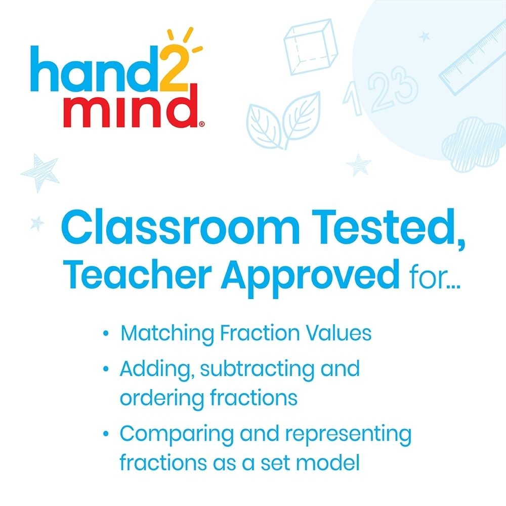 Hand2Mind - Fractions Representation Dice: Early Math Learning Activity - 16pcs