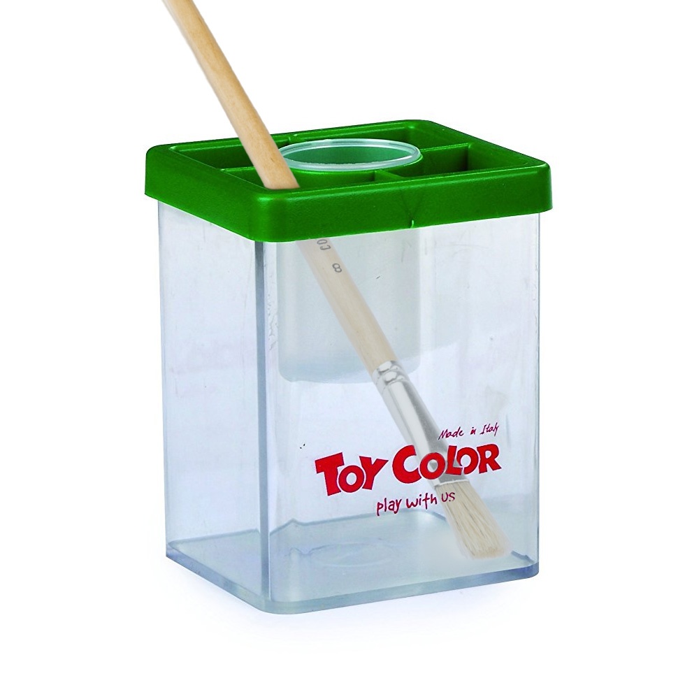 Toy Color - Dual Paint Brush Holder & Cleaning Pot - With Inner Water Container