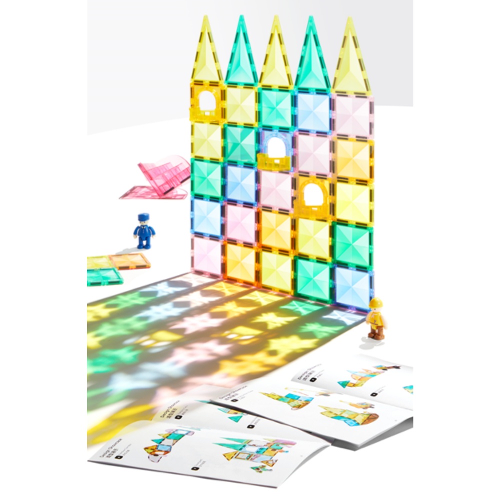 Mideer - Colourful Magnetic Tiles Building Set - Our Family - 32pcs