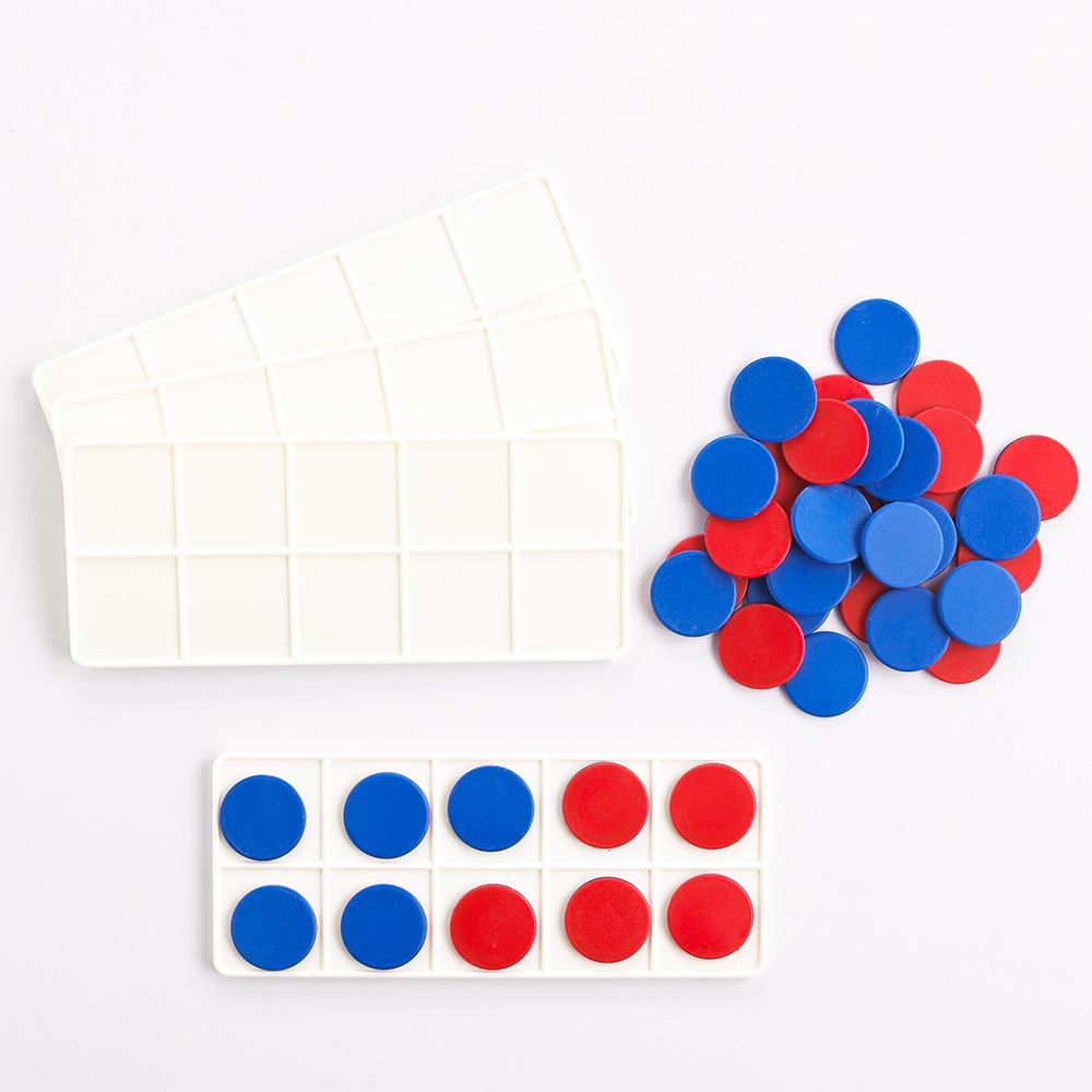EDX Education - Ten Frames - Red & Blue 25mm - 44pcs