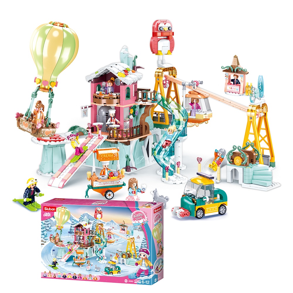 Sluban Building Set: Winter Travel In Snow - Ski Field - 1065pcs