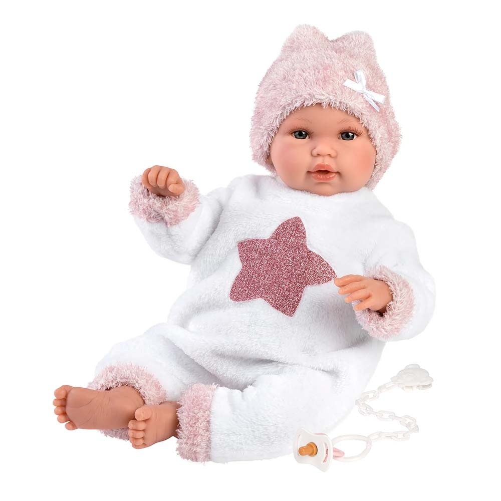 Llorens - Newborn Baby Girl Doll with Crying Mechanism, Clothing & Accessories: Star - 36cm