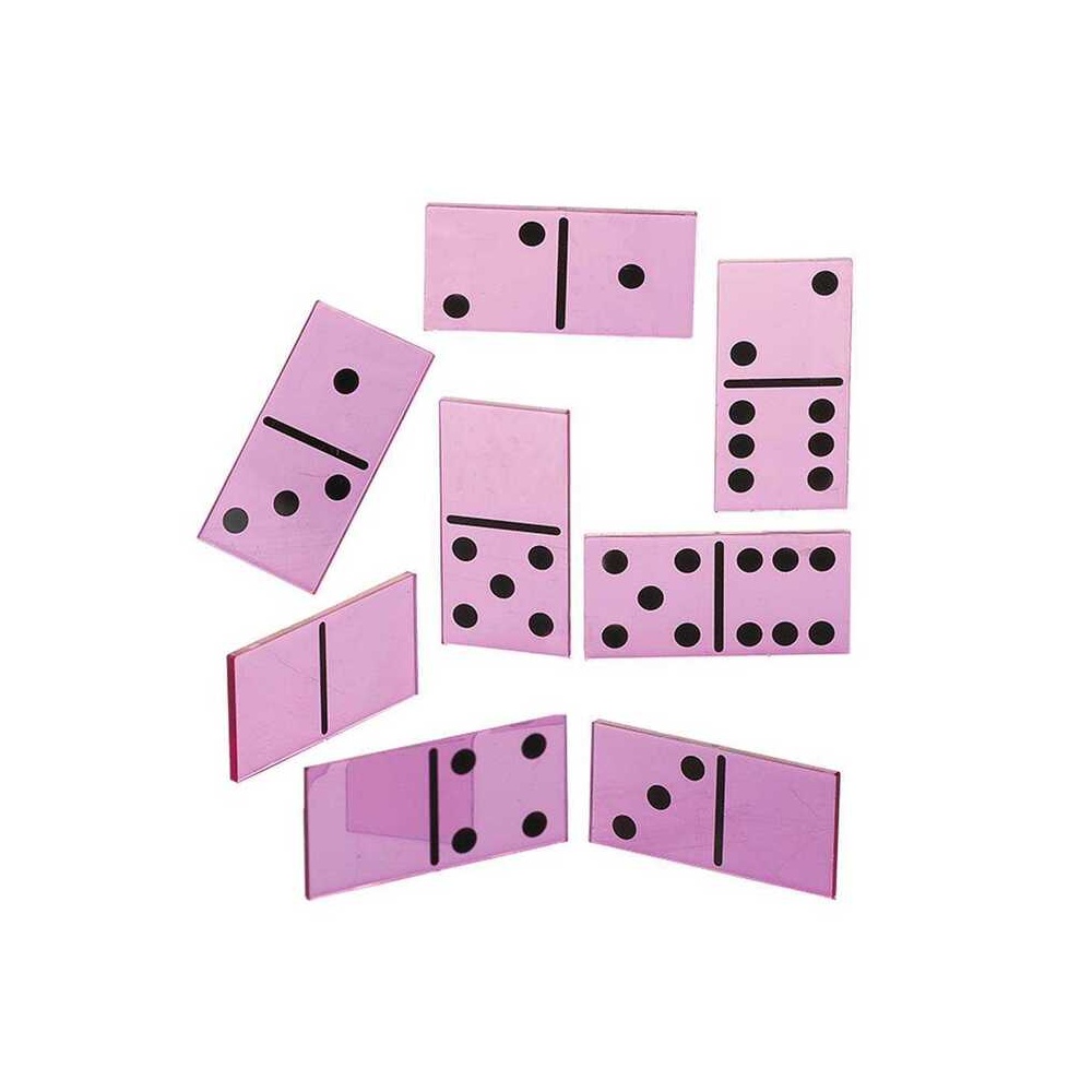 EDX Education - Dominoes Double-Six - Plastic Transparent Single Set - 28pcs