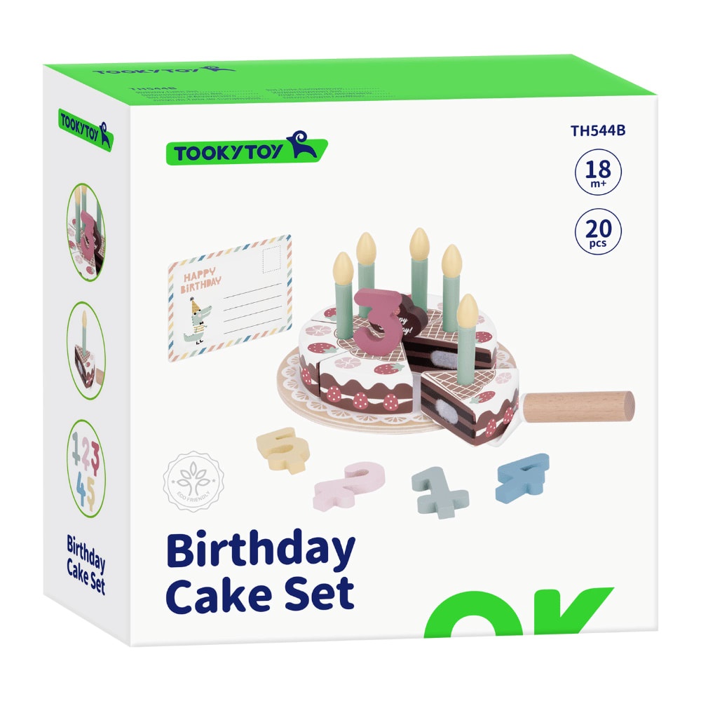 TookyToy - Pretend Play Birthday Cake Toy Set