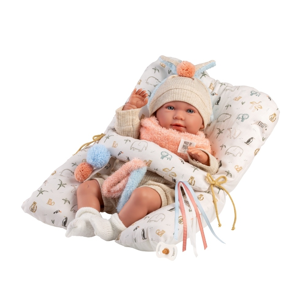 Llorens - Baby Girl Doll with Crying Mechanism, Clothing & Cushion: Mimi - 42cm