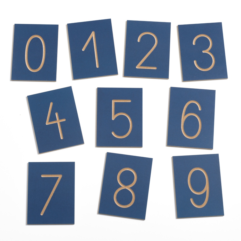 Greenbean - Grooved Number Plates - Numbers 0-9 - 10pcs - Solid Beech Wood