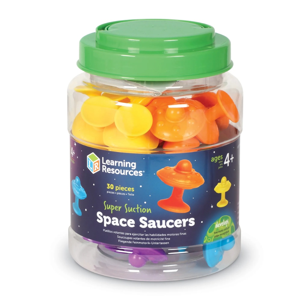 Learning Resources - Super-Suction Space Saucers - Set Of 30