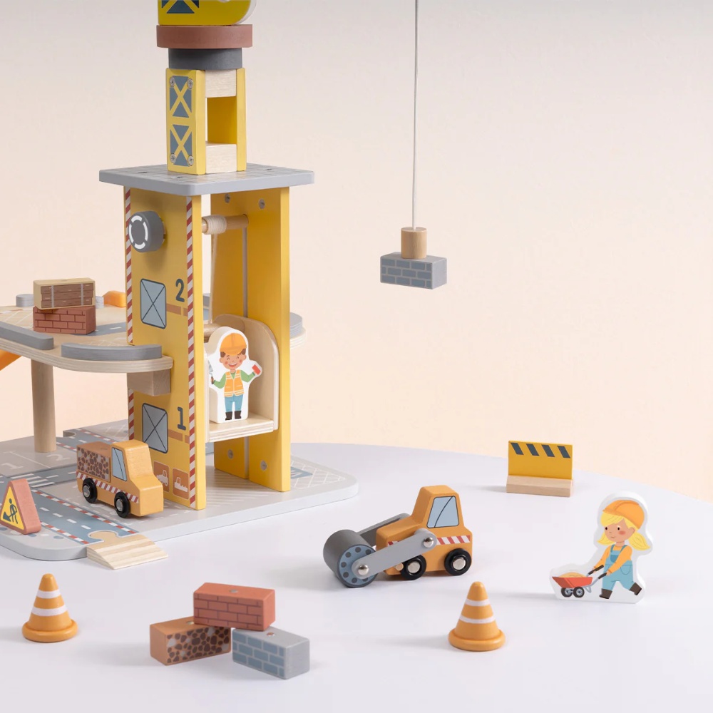 TookyToy - Pretend Play Port Crane Toy Set - 24 Pieces