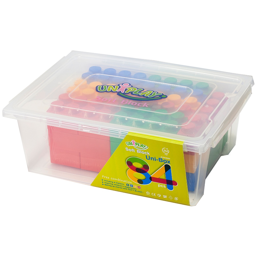 Greenbean - Jumbo Soft Blocks - Mixed - 84pcs - Container -**
