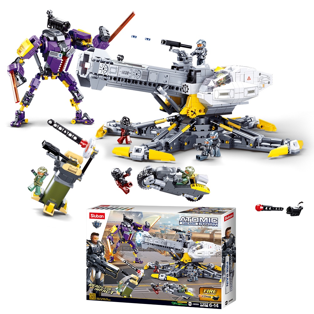 Sluban Building Set: Atomic Storm Uprising - Denfensive Warefare of DongShan Base - 1352pcs