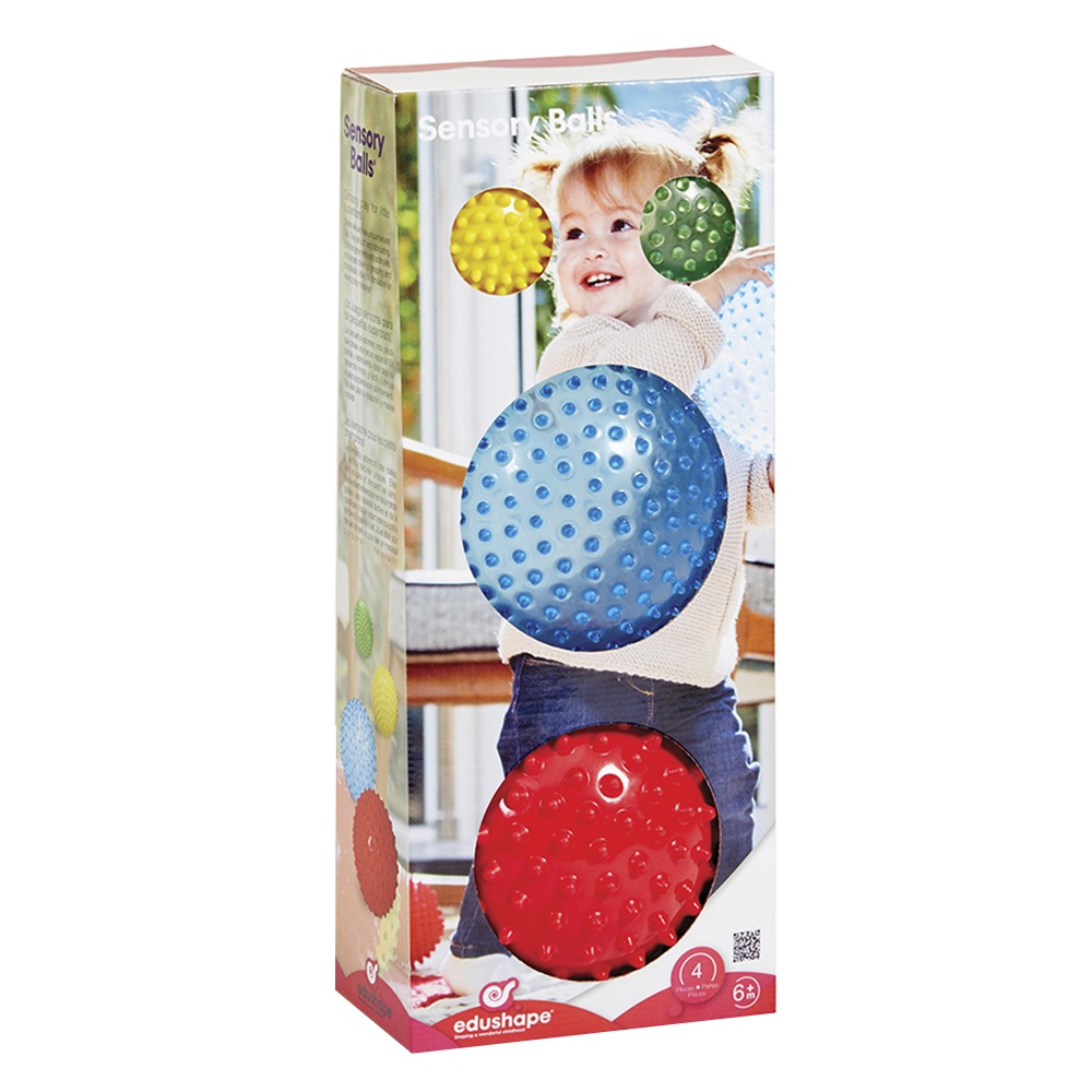 edushape - Sensory Balls 4-Pack - Textured Balls for Baby Motor Skills & Tactile Play