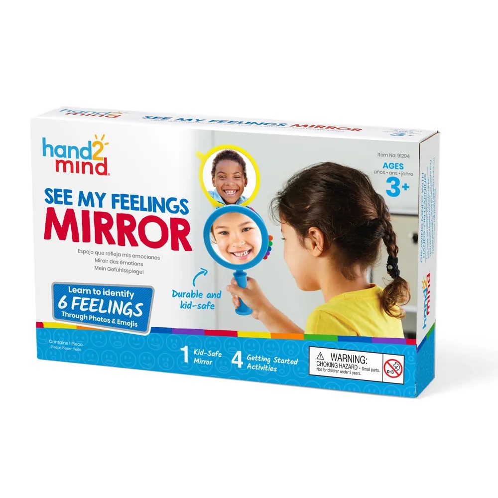 Hand2Mind - See My Feelings Mirror - Emotions Teaching Activity Toy