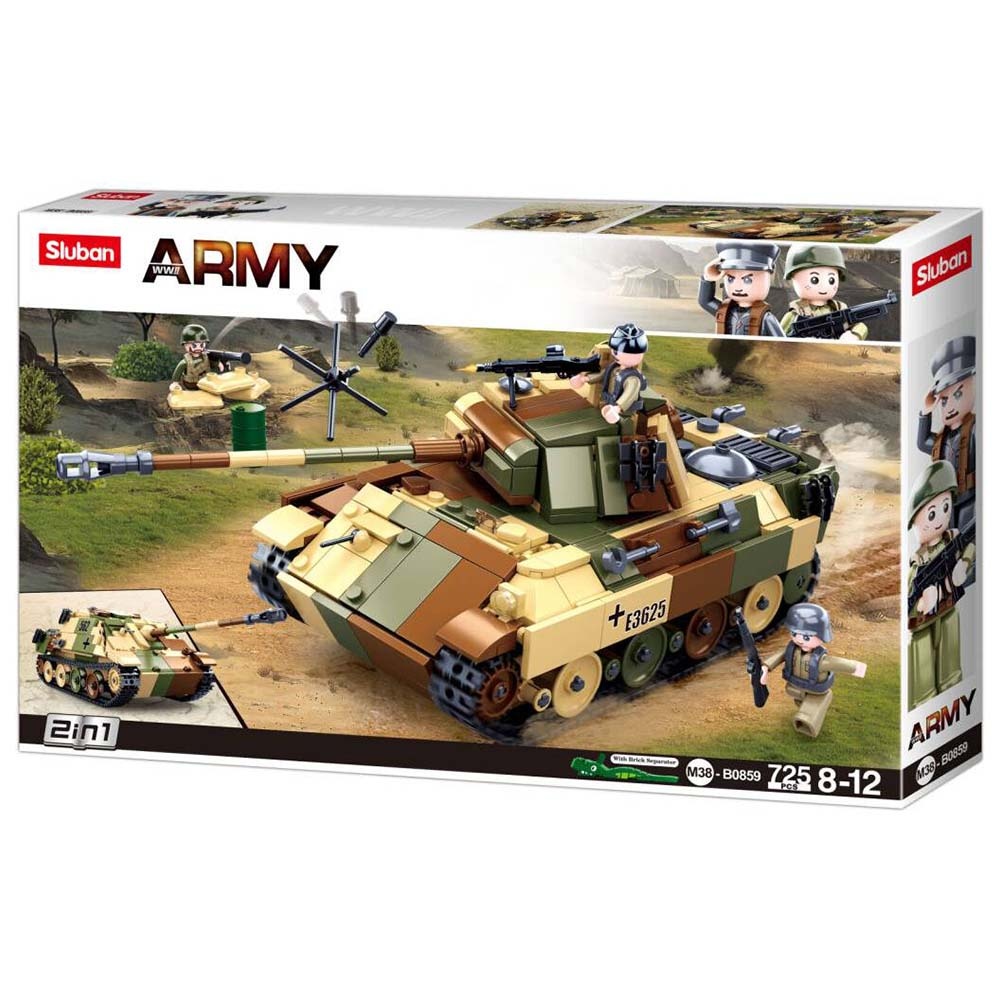 Sluban Building Set: WWII - Medium Tank 2 in 1- 725pcs