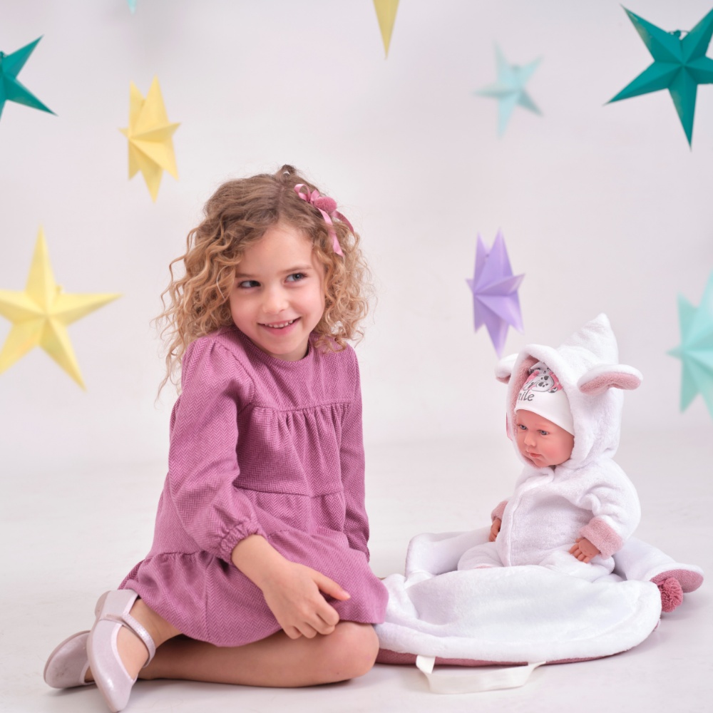 Llorens - Baby Girl Doll with Clothing & Carrycot: Mimi - 42cm