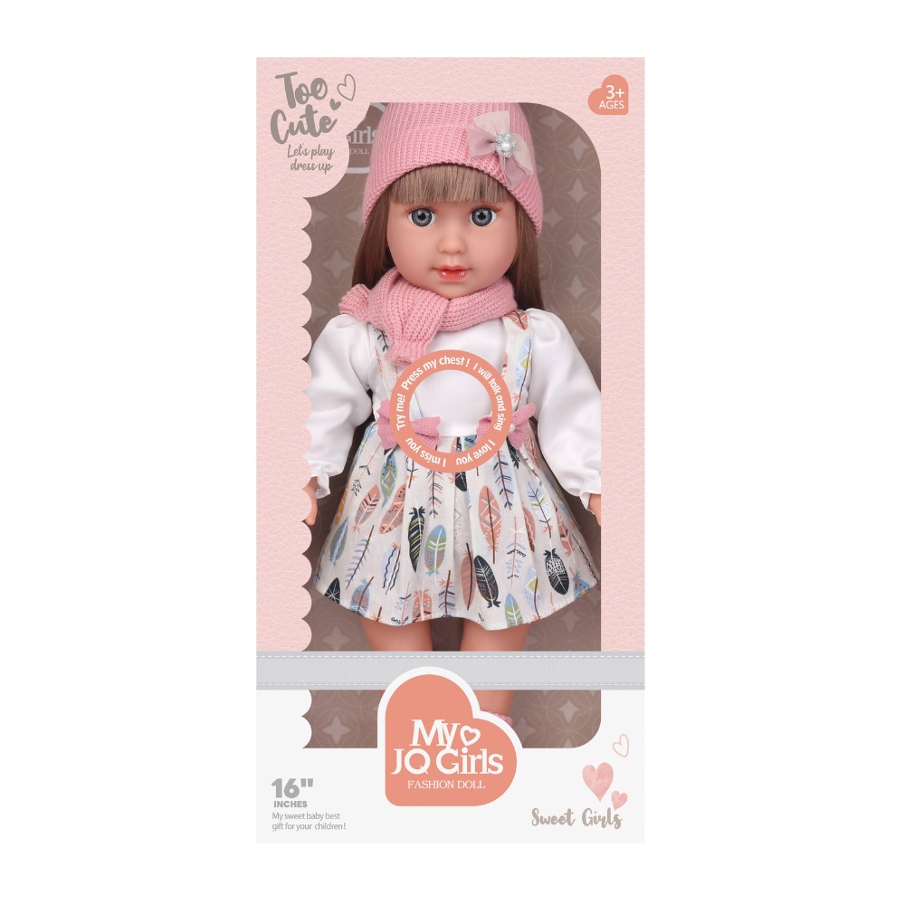Fashion Doll with Sound - Mia - Dress, Beanie & Shoes - 40cm