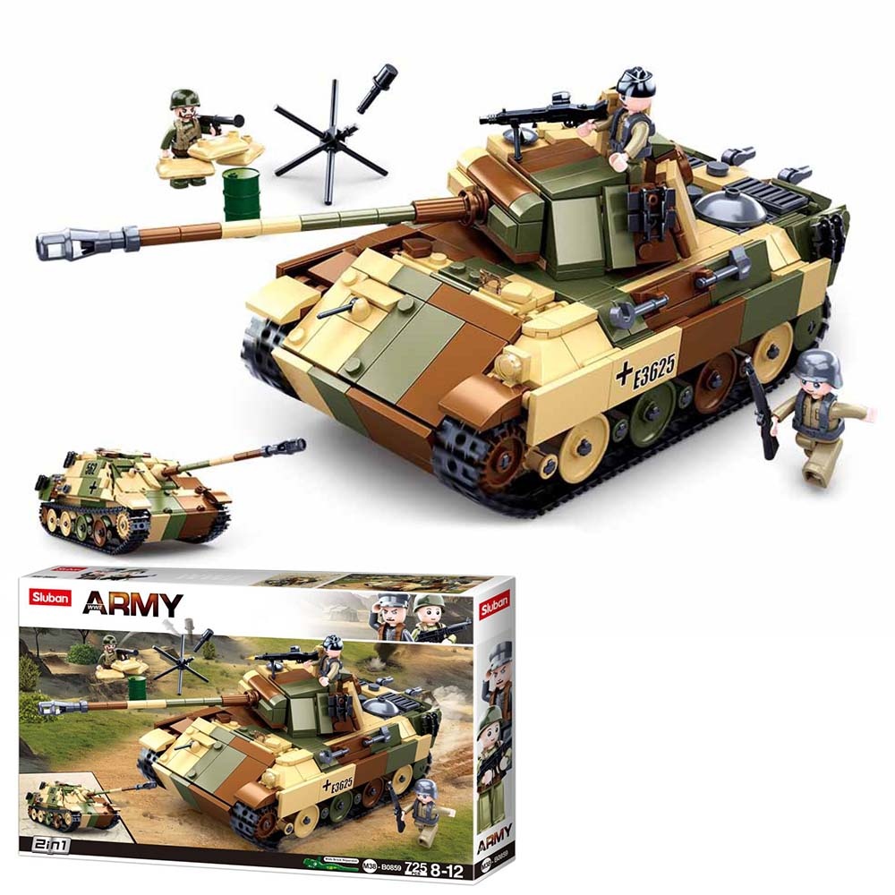 Sluban Building Set: WWII - Medium Tank 2 in 1- 725pcs