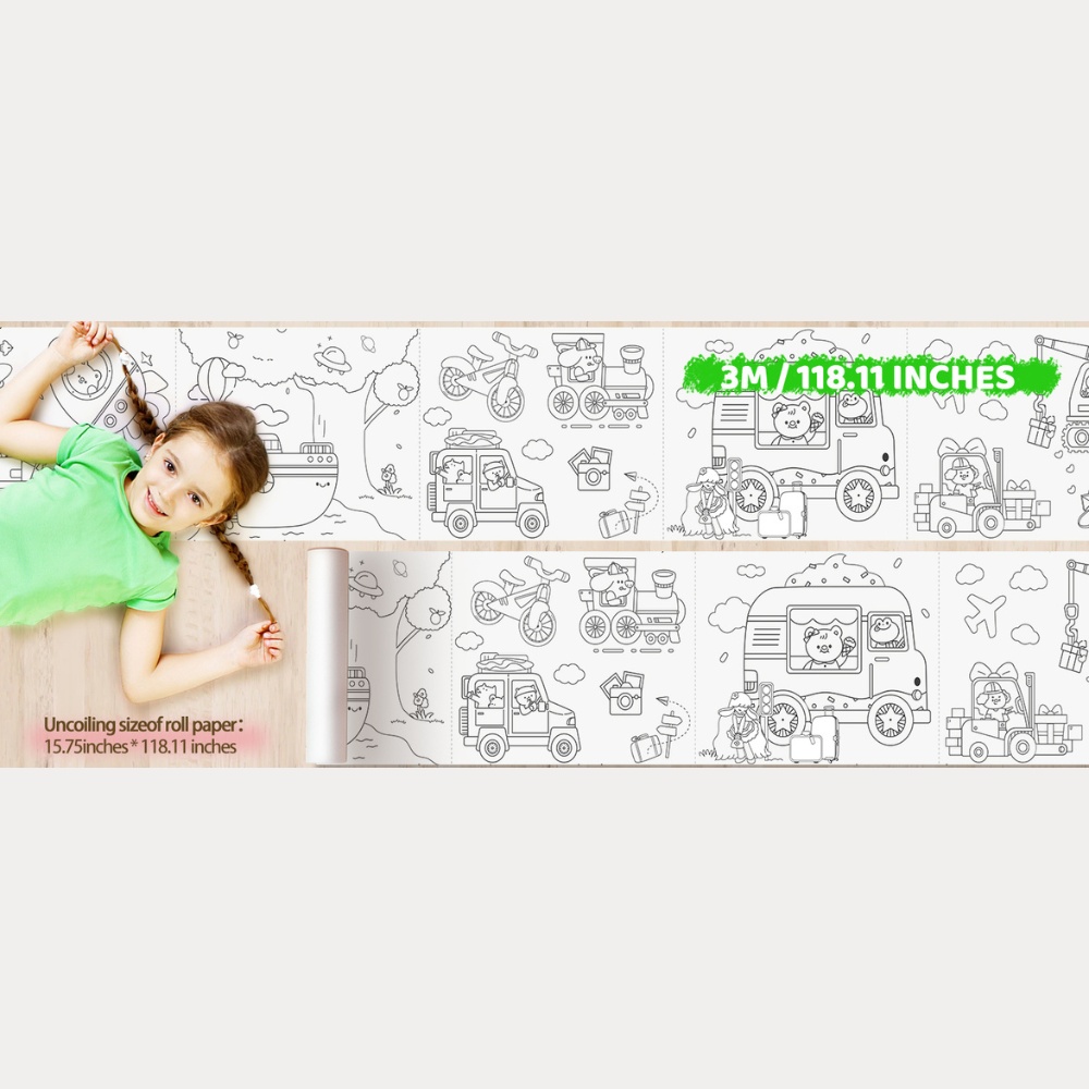 Jar Meló - Colouring Paper Roll - Tear & Stick - Transport 3m