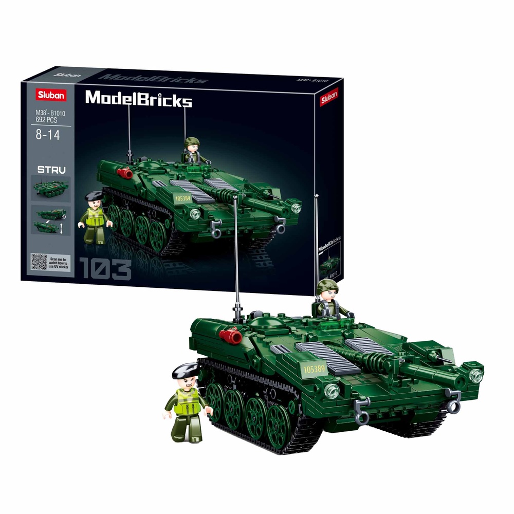 Sluban Building Set: Model Bricks - STRV103 Main Battle Tank - 692pcs
