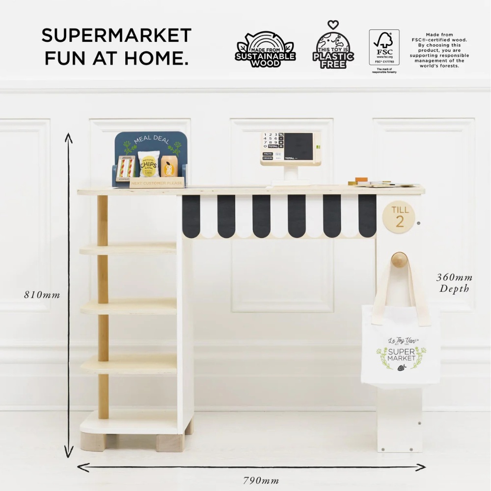 Le Toy Van - Wooden Supermarket Till Checkout & Accessories