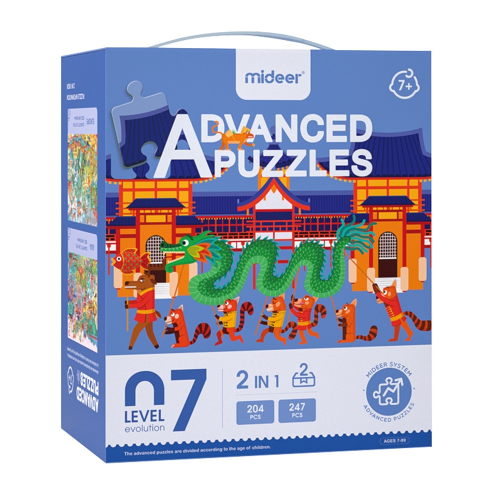 Mideer - Level Up Jigsaw Puzzle for Kids - 2-in-1 - Level 7 Human Geography