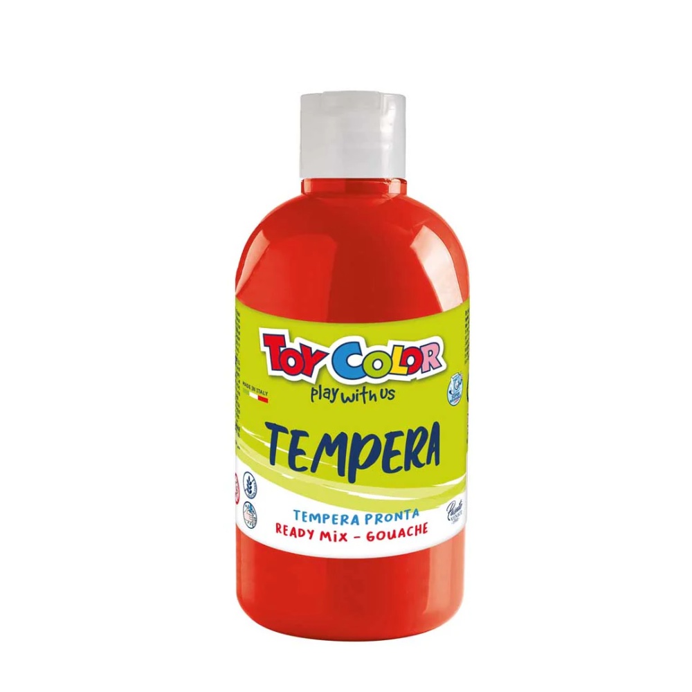 Toy Color - Superwashable Ready-Mix Tempera Paint for Kids - Bulk Pack 6 x 500ml