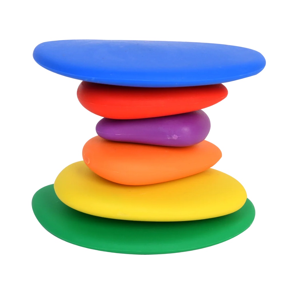 EDX Education - Rainbow Pebbles - 6 Colours 6 Sizes - 36pcs - Polybag