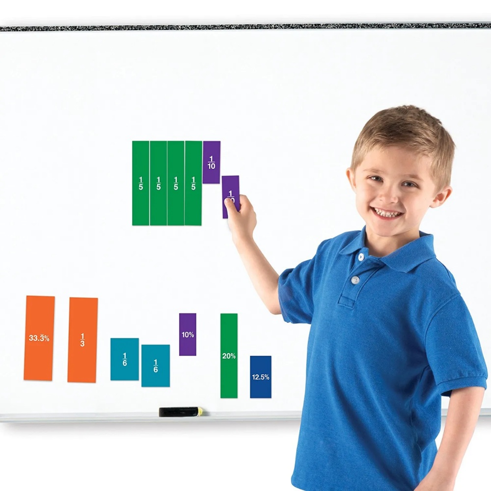 Learning Resources - Magnetic Fraction Squares: Double-Sided Teaching Demo Set