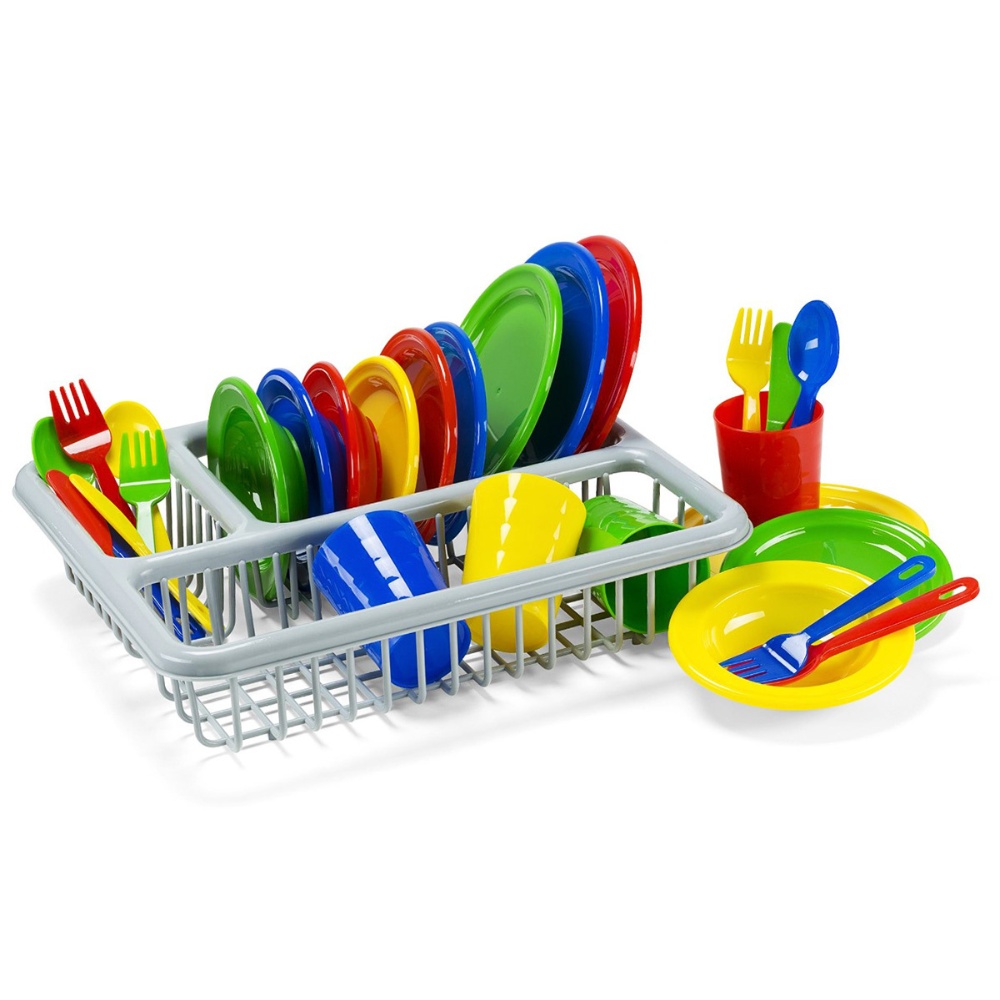 Greenbean - Pretend & Play Dinner Set in Drainer Rack - 29pcs