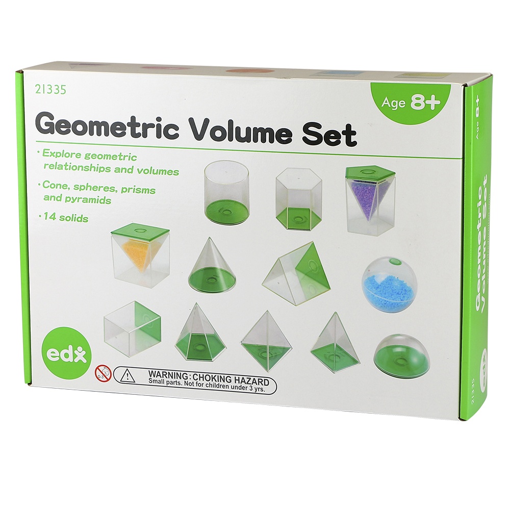 EDX Education - Geometric Volume Set - 8cm - 14pcs