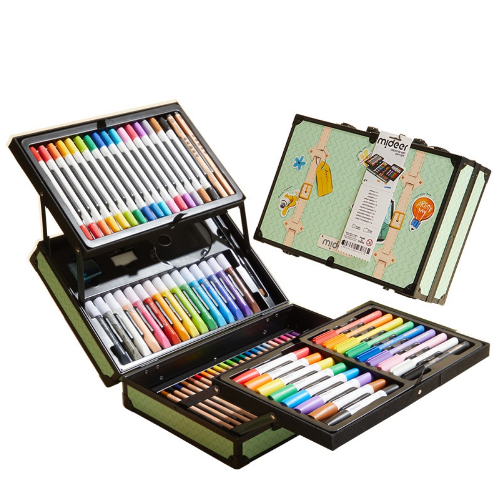 Mideer - Art Suitcase Kids Drawing Set - 78pc Travel Case