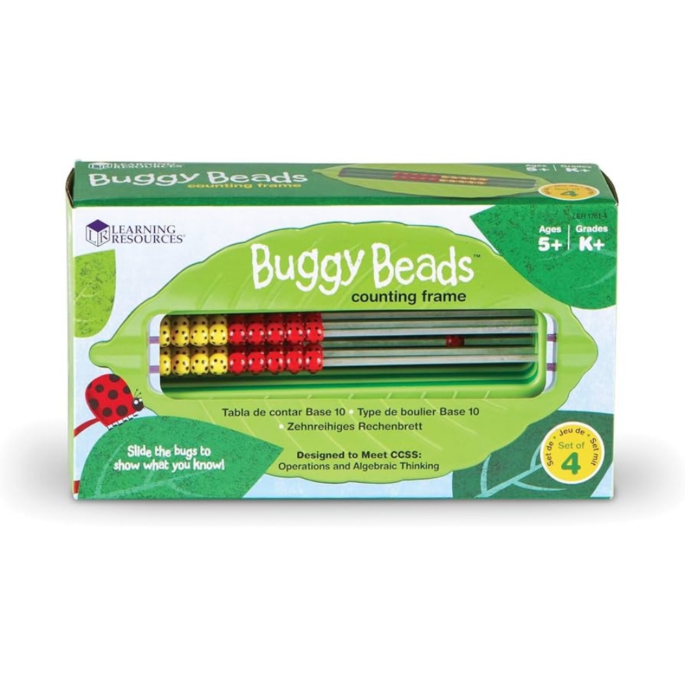 Learning Resources - Buggy Beads Counting Frame: Abacus for Kids Maths 4pcs
