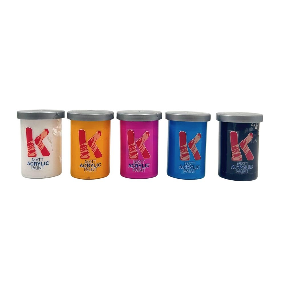 Toy Color Kreable - Matt Acrylic Paint Pots Set 5 x 25ml - Non-Toxic Water-Based Art Paint