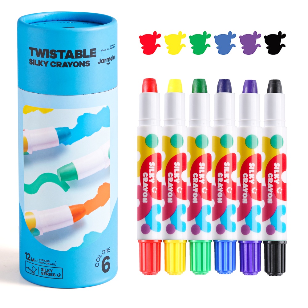 Jar Meló - Silky Crayon Washable Baby Roo - 6 Colours