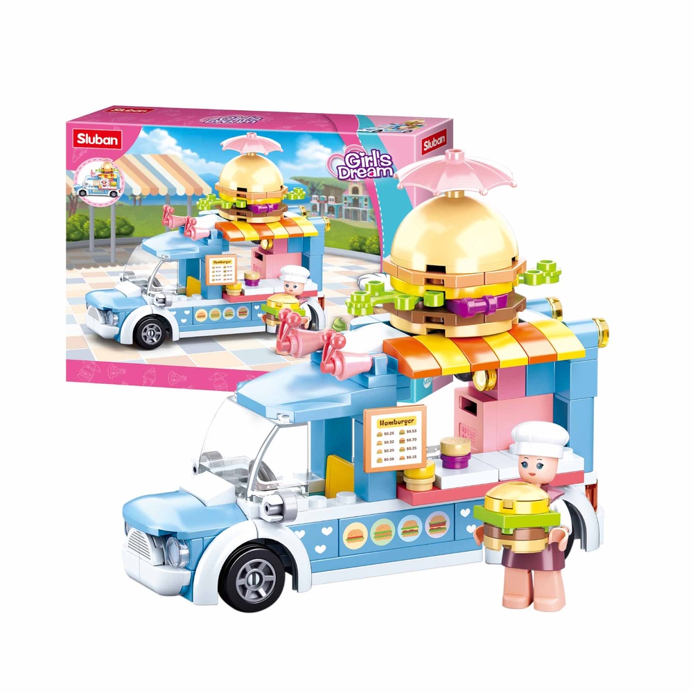 Sluban Building Set: Girls Dream - Hamburger Truck - 154pcs
