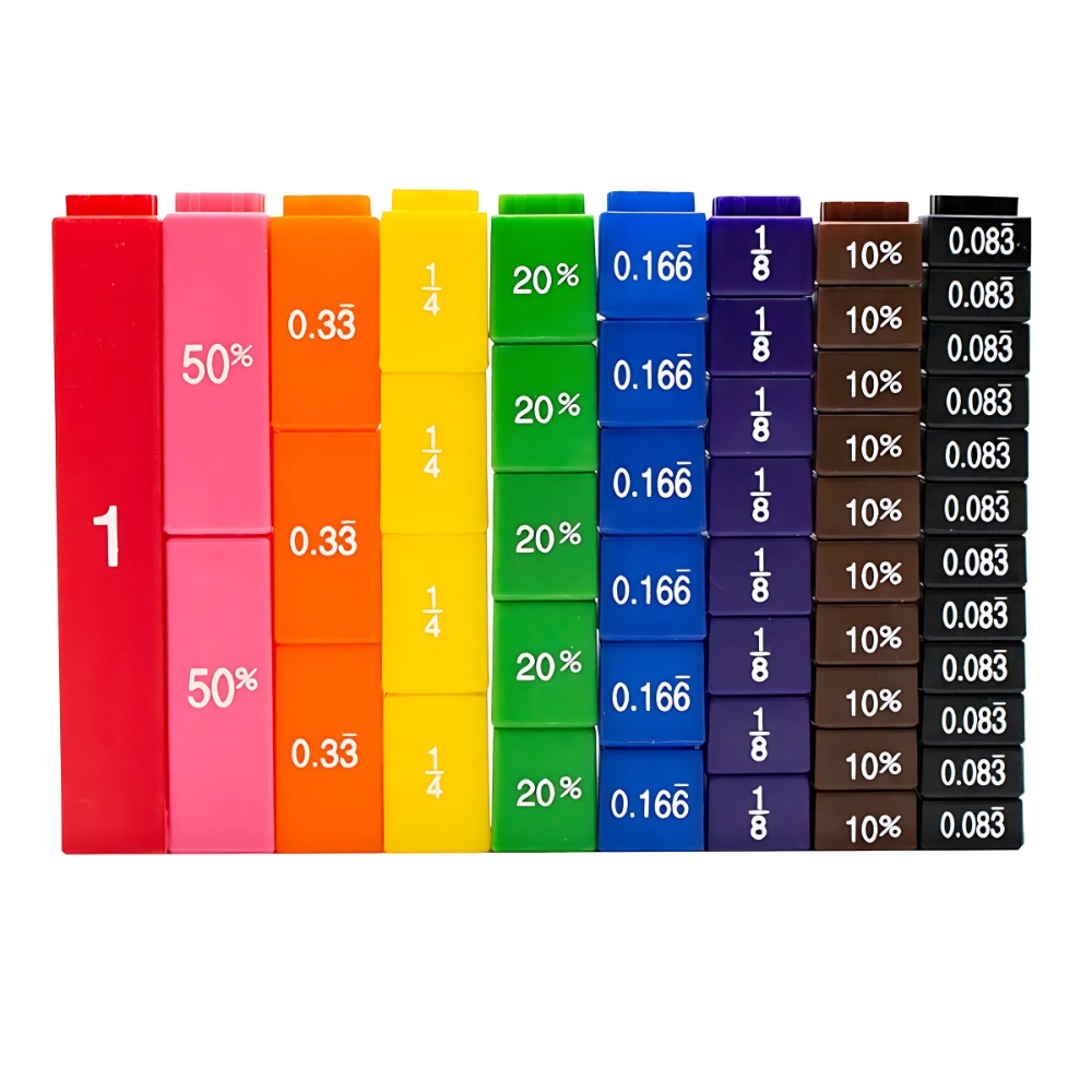 Greenbean - Equivalency Cubes - Fraction Learning Set - 51pcs in Blister Pack
