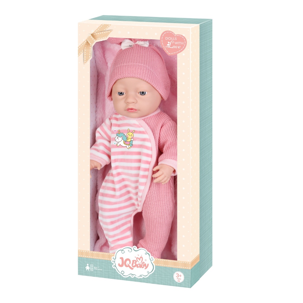 Baby Doll with Pink Clothing & Accessories - Vinyl Body - 40cm