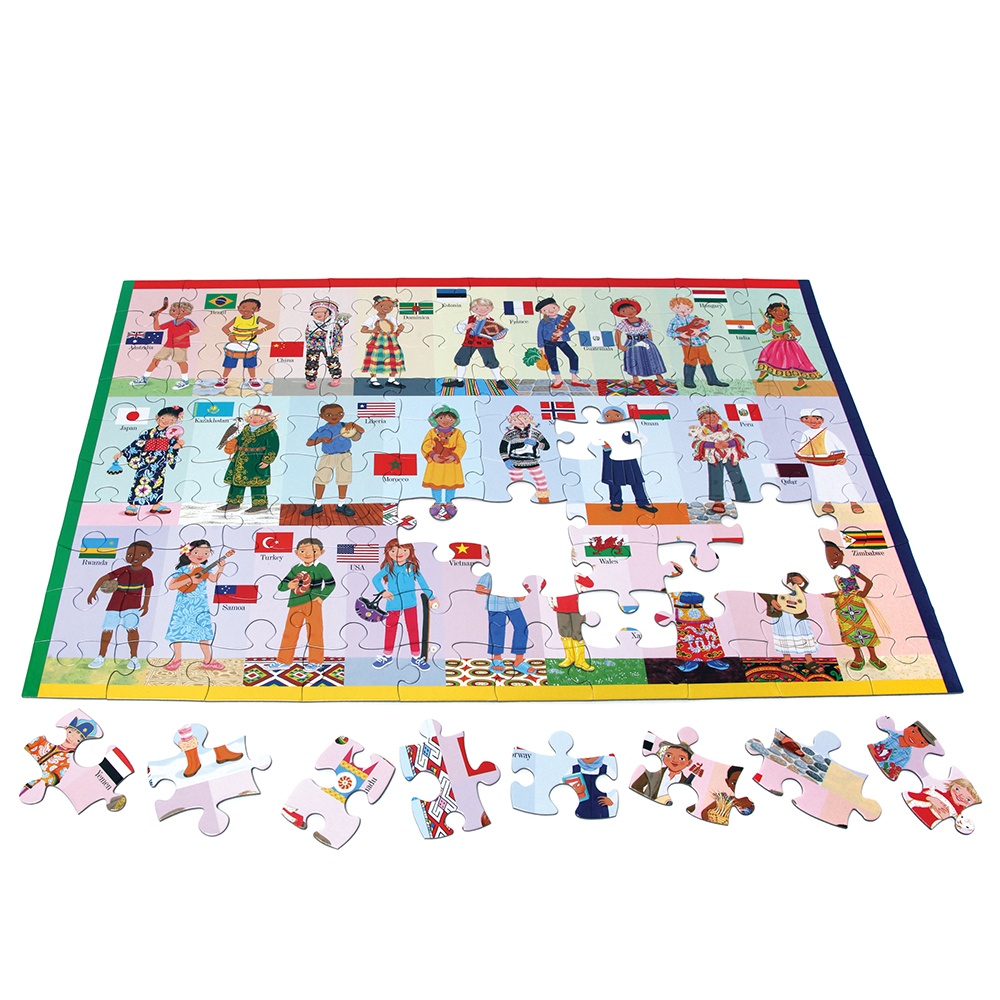 eeBoo - Children of the World - 100 Piece Jigsaw Puzzle for Kids