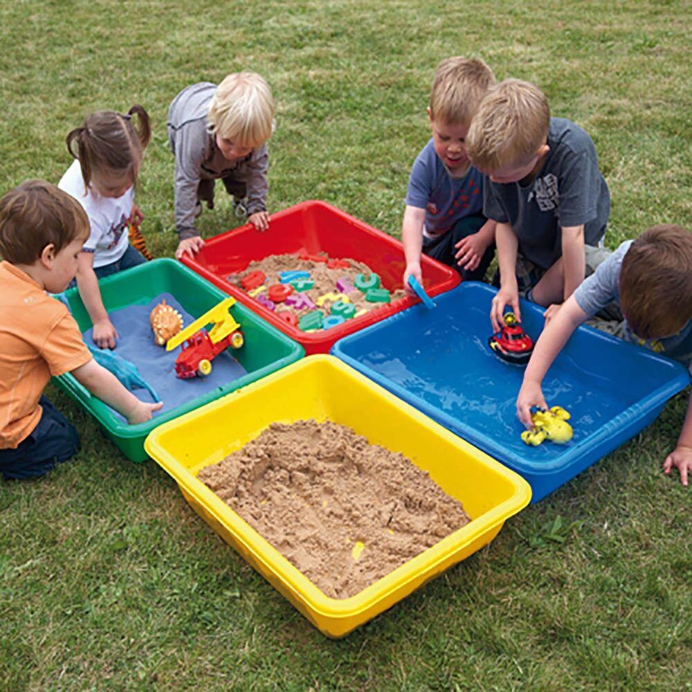 EDX Education - Sand & Water Sensory Trays - 4 Pieces (Blue, Red, Green, Yellow)