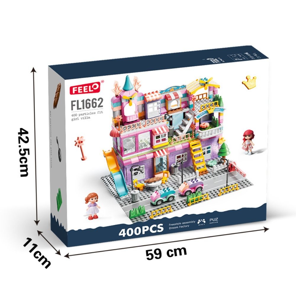 Feelo - Building Block Set - Girls Villa - 400 Pieces