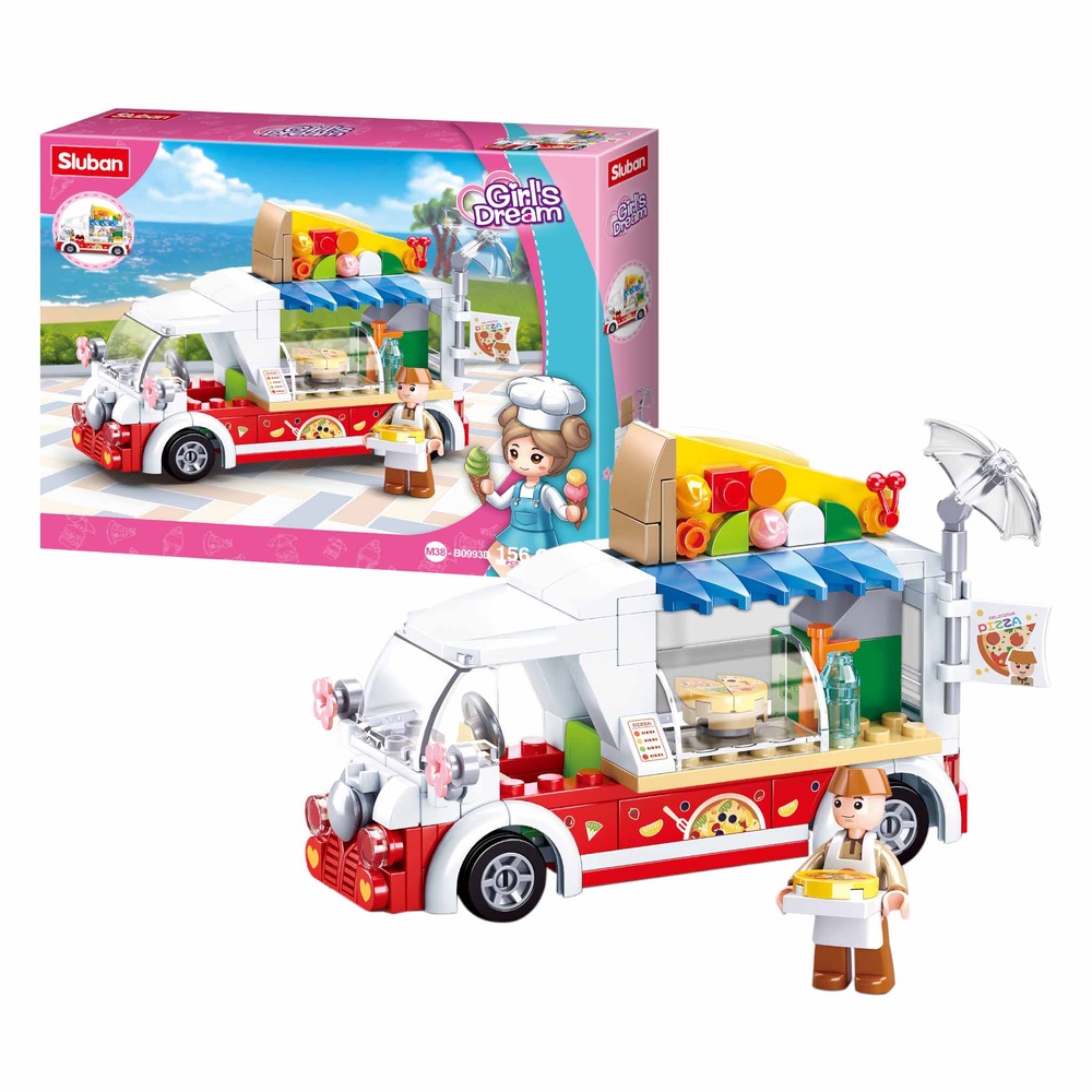 Sluban Building Set: Girls Dream - Pizza Truck - 156pcs