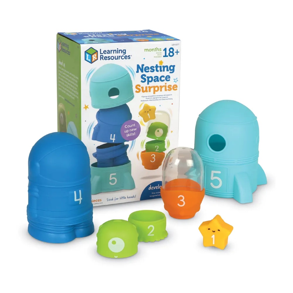 Learning Resources - Nesting Space Surprise Set: Rocket Fine Motor Sorting Toy for Toddlers