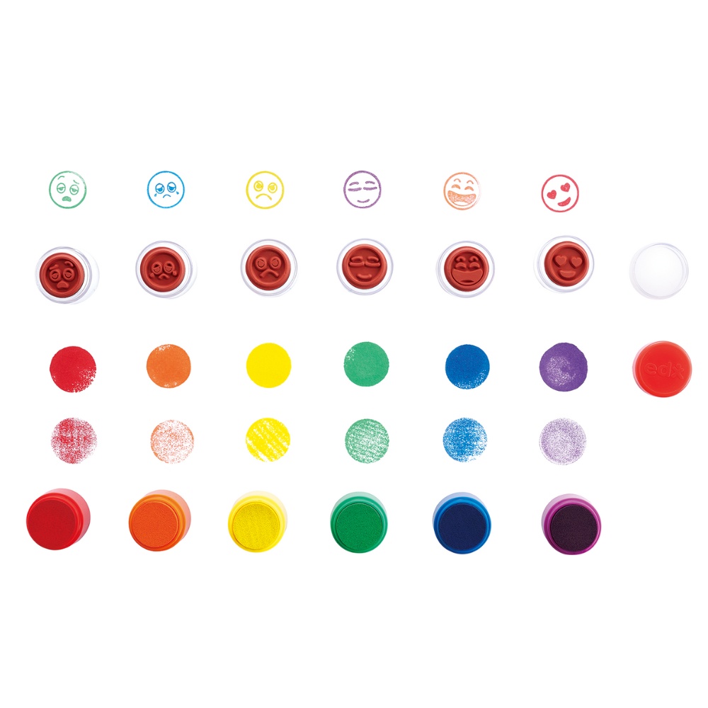 EDX Education - Emotions Stamps - Art Craft Set - 6 Colours - 48pcs