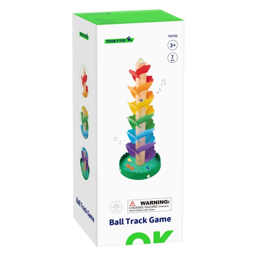 TookyToy - Wooden Spiral Tower with Marbles