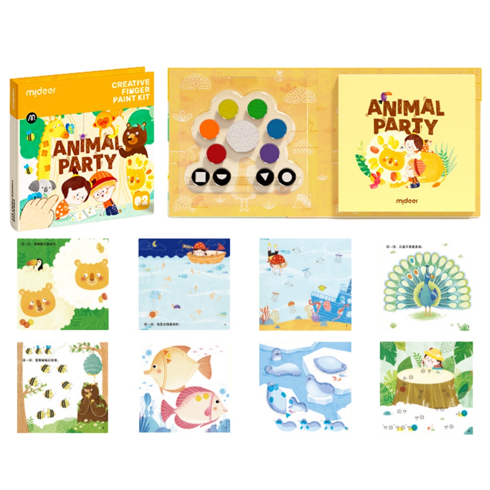 Mideer - Mideer Creative Finger Paint Kit - Animal Party