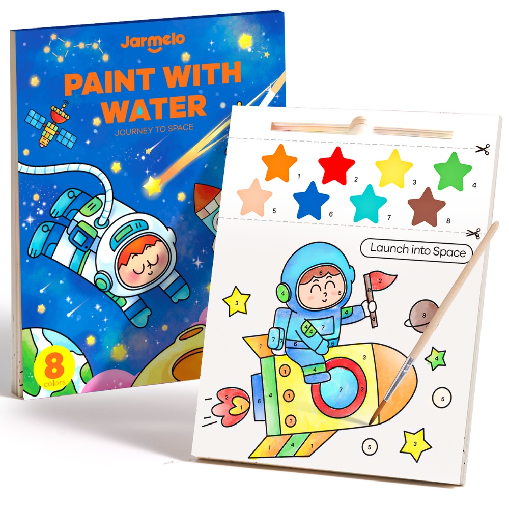 Jar Meló - Watercolour Painting Book - 20 Pages & Paint Brush - Space